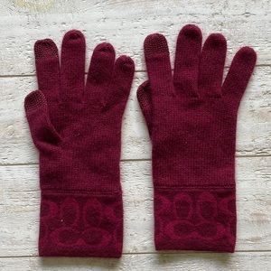 Coach Burgundy gloves